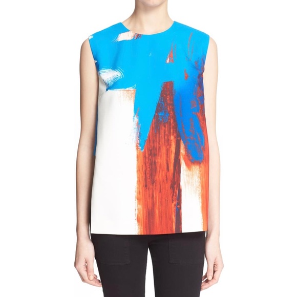 Milly Tops - Milly Brushstroke Print Sleeveless Top Size Large